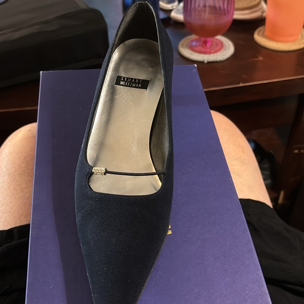 Vintage Stuart Weitzman DAWSON NAVY
PEAU DU SOIE 5 1/2 - Picture 10 of 16